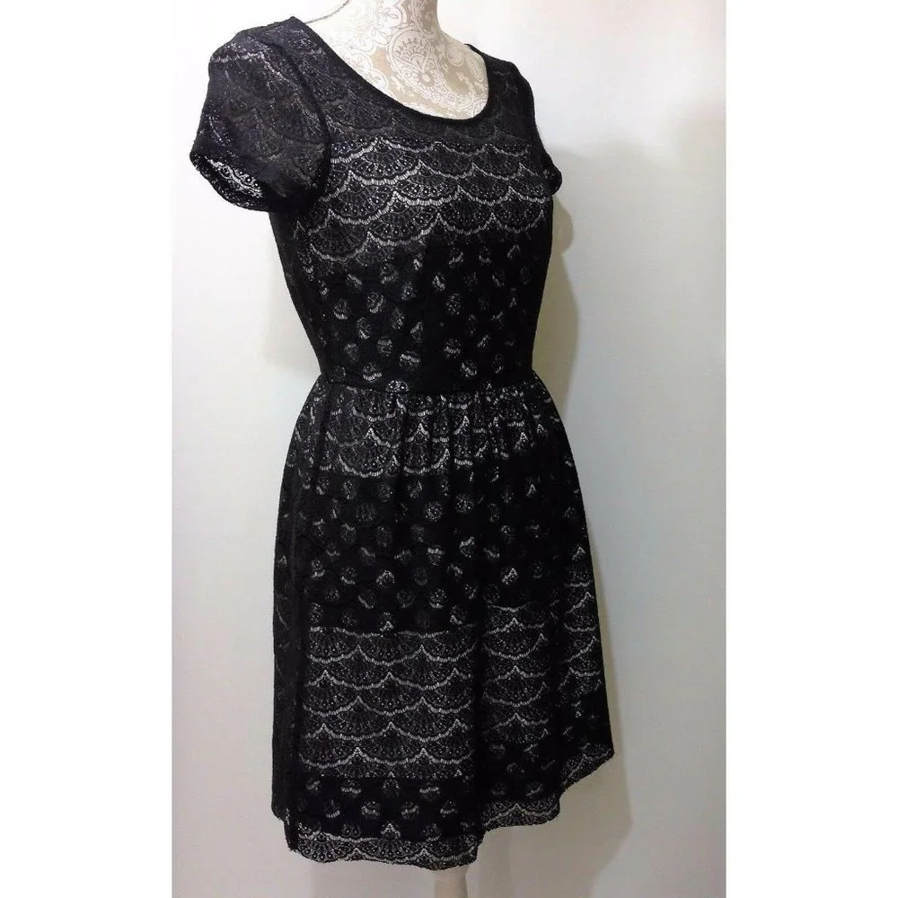 Maison Jules Dress Small‎ Black Lace Overlay